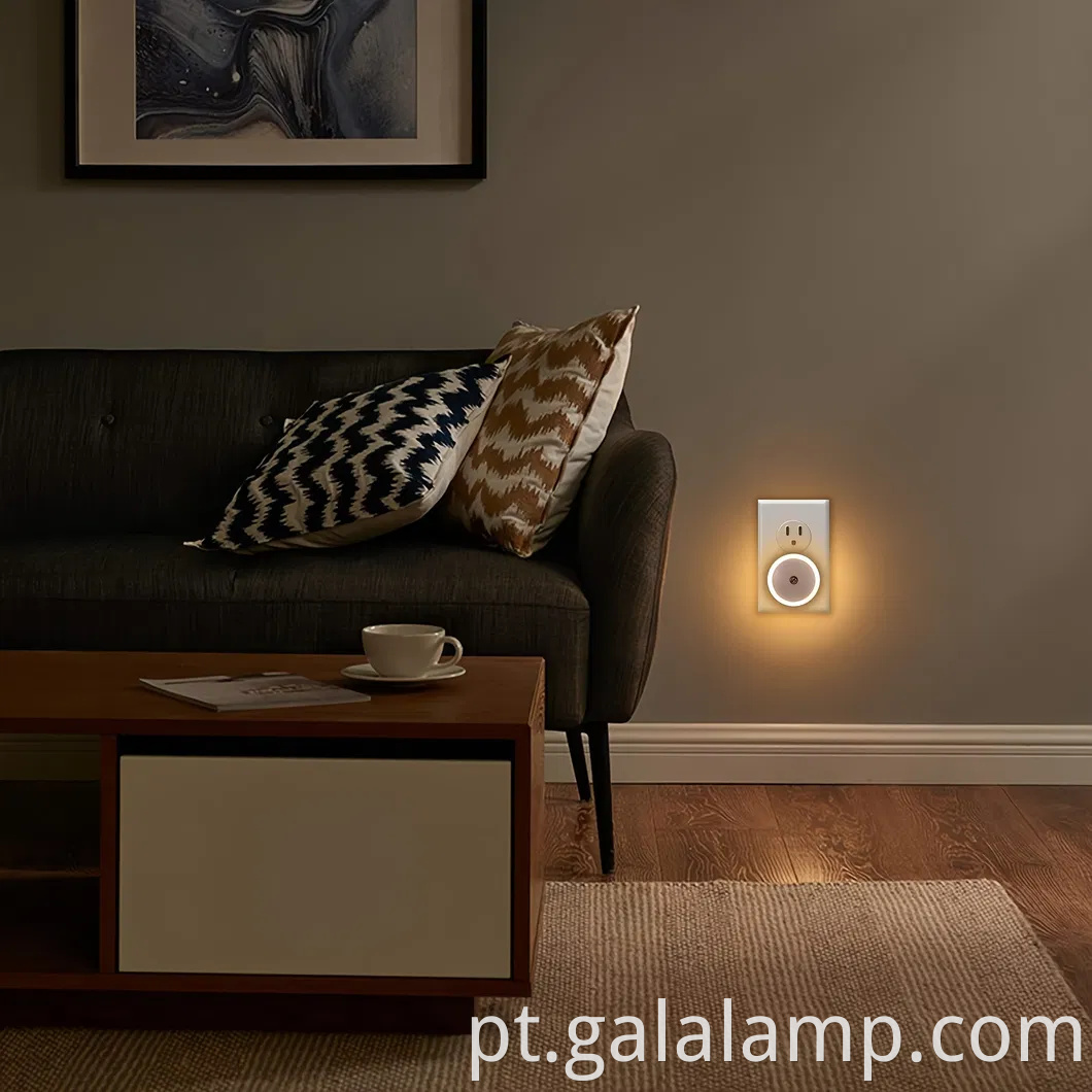 Luz noturna de indução branca inteligente com recursos de controle de toque